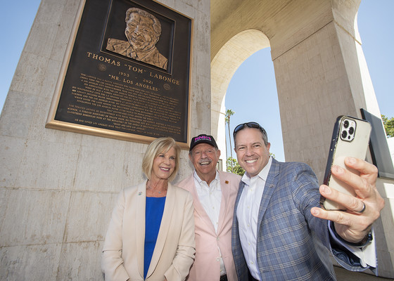 Late Councilman Tom LaBonge Honored with Plaque at LA Memorial Coliseum